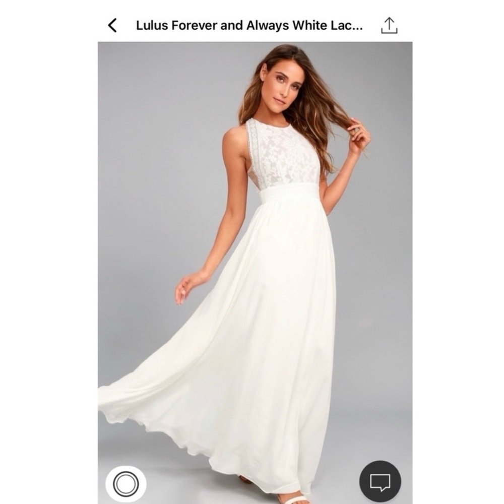 Lulus Always and Forever White Lace Dress